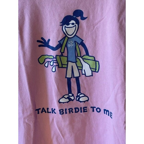 Life Is Good Crusher Tee T-Shirt XS Pink Talk Birdie To Me Golf Short Sleeve - Picture 2 of 9
